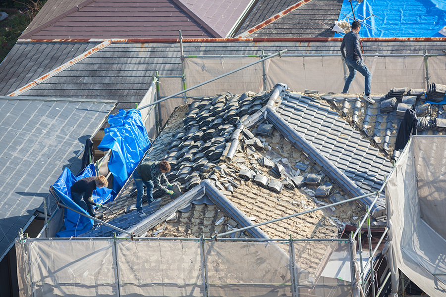 New tiled roof beginning in Borehamwood